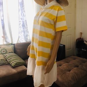 💕Yellow and white stripes Tshirt dress💕
